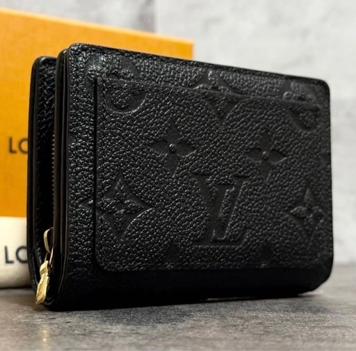 極美品◆LOUIS VUITTON ルイヴィトン アンプラント ポルトフォイユ クレア 黒 折り財布