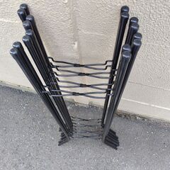 4本セット（1本1000円） 鉄製プランタースタンド 高さ120㎝ 直径20㎝ 折り畳み花台 フラワーディスプレイ ブラックの画像