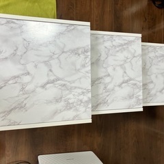 大理石風テーブル3個セット