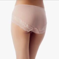 レディース　シアーレースホット　ショートパンツ　フローラル パンティ、サイズS, 薄いピンク　下着　ショーツの画像