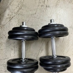 O 2504-351 IROTEC フラットベンチ&25kgダンベル2こセット バラ売り不可 キズ 汚れありの画像