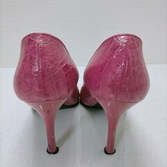 ダイアナ パンプスクロコ型押し ピンク 日本製 23.5cm 250414-2Tの画像