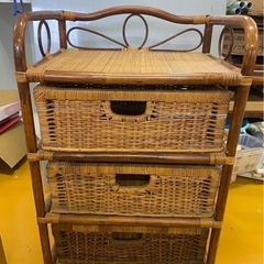 籐・ラタン 収納家具 シェルフ①