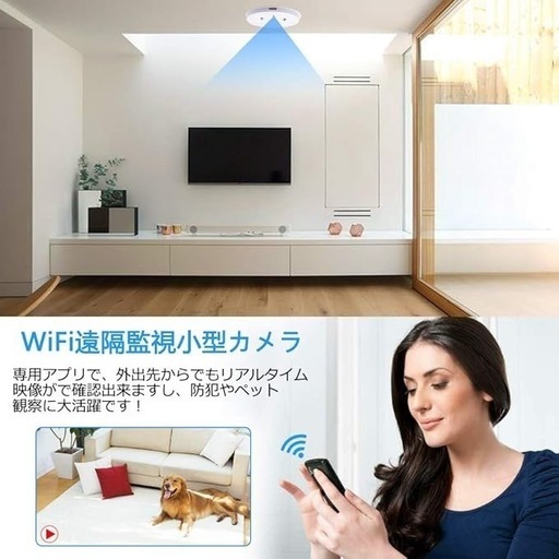小型カメラ 防犯カメラ小型 小型監視カメラ 小型カメラスマホ連動 wifi 「HD1080P アプリでリアルタイム遠隔 モーション検知