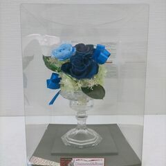 プリザーブドフラワーアレンジメント ブルー　透明ケース入り 25...