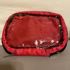 ピンク トラベルポーチ フック付きの画像