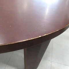 座卓 ちゃぶ台 直径100cm ブラウン系 折りたたみ 丸テーブル ローテーブル 家具 苫小牧西店の画像