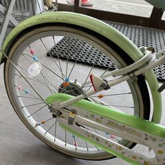20インチ 自転車 子供用 ジュニア 変速なし  スタンド 鍵 カゴ付き 札幌市手稲区の画像