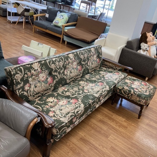 ECK118 カリモク コロニアル ソファベッド 3人掛けソファ トリプル