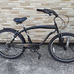 中古自転車 6段変速 26インチ ビーチクルーザー軽整備済み 防...