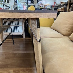 木製ダイニング　ソファーセット　程度B ヨゴレ有り　ブラウン【取りに来れる方限定】の画像
