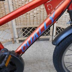 ジュニアサイクル 16インチ 赤系 ベル付き カゴ付き DUALLY 自転車 子供用 A1702356646 札幌 西野店の画像