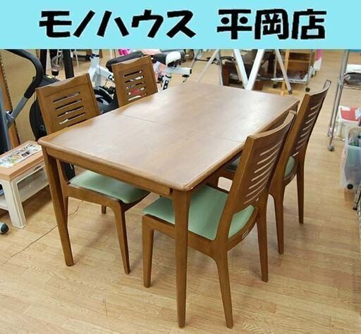 東洋ファニチャー 伸縮 ダイニングセット 4人掛け ブラウン系 5点