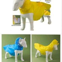 🌈nanashop 【新品】☔梅雨の必需品 中型犬、大型犬反射レインコート（緑）3XL　緑　①の画像