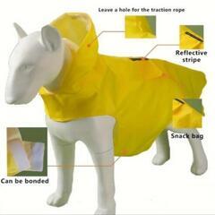 🌈nanashop 【新品】☔梅雨の必需品 中型犬、大型犬反射レインコート（緑）3XL　緑　①の画像