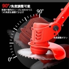 草刈り機 充電式 電動 芝刈払機 草刈機 大容量2000mAh バッテリー2個付き 電動芝刈払機 多機能 1880W 4-in-1 多地形 軽量 調節可ポールの画像