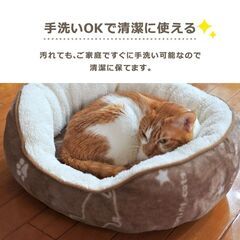 【最終値下げ】ペットベッド 猫 猫用 ツインクルキャット オーバル ふんわり気持ちいい フランネル生地 お手入れがラク 中敷きの座布団は取り外しできる 手洗い可の画像