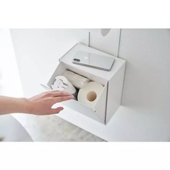 tower トイレ収納　トイレットペーパーホルダー上トレー＆収納ケース　山崎実業 の画像