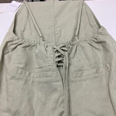 ☆値下げ☆W2504-364 RETRO GIRL 後ろレースアップサロペットパンツ レディース グリーン 春夏 Fサイズ 中古の画像
