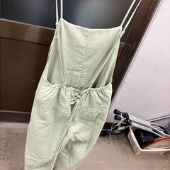 ☆値下げ☆W2504-364 RETRO GIRL 後ろレースアップサロペットパンツ レディース グリーン 春夏 Fサイズ 中古の画像
