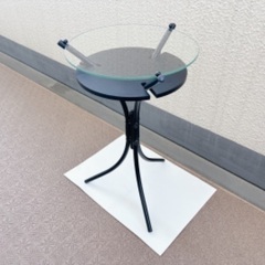 小型コーヒーテーブル　ガラス天板　ブラックの画像