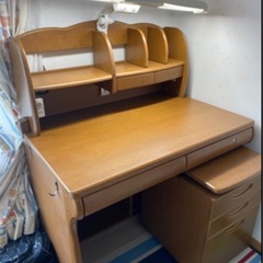 【最終値引き】（美品）学習デスク（購入時の付属品未開封）　クレオ工業