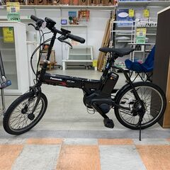 折りたたみ電動アシスト自転車 パナソニック ブラック ※動作チェックOK/現状販売の画像