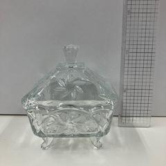 ガラス蓋付き小物入れ　お花柄