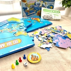 《子供おもちゃ》世界地図のすごろく・パズルの画像