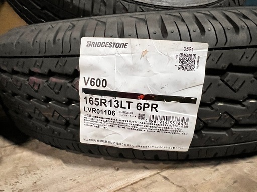 未使用】 165R13LT 6PR ブリヂストン V600 夏タイヤ 4本セット (alv