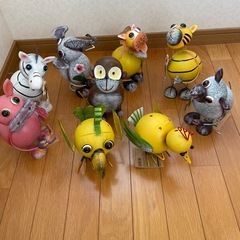 【新品・未使用】ブリキ ゆらゆらアニマル ガーデン 置物の画像
