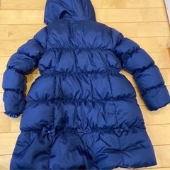 KP ネイビー 女の子　ダウンコート フード付き　130〜140 冬アウターの画像