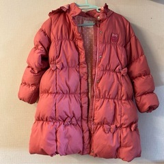 ピンク 女の子ダウンコート フード付き 120cm~130 冬アウター