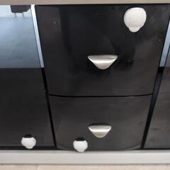 テレビ台 ガラス 黒の画像