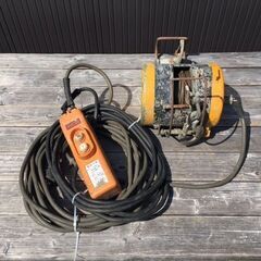 動作確認済　RYOBI/リョービ　小型ウインチ　WI-61C　ワイヤーロープ3.3㎜×31m　最大捲上荷重60㎏　リモコン＋ケーブル　電動ウインチの画像