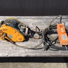 動作確認済　RYOBI/リョービ　小型ウインチ　WI-61C　ワイヤーロープ3.3㎜×31m　最大捲上荷重60㎏　リモコン＋ケーブル　電動ウインチの画像