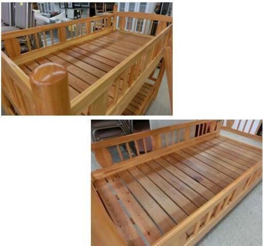 二段ベッド　未使用　奥本木工所 木製 2段ベッド 奥本木工所 オクモト 二段ベッド W208 H163 ハシゴ付き