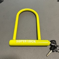 新品★バイクロック U字ロック イエロー 蛍光イエロー★