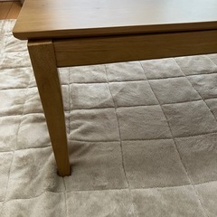 オーク材の薄型こたつテーブル ＜幅120／奥行60／高さ38cm＞ こたつ布団付