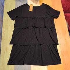 新品　麻混バックティアード　チュニック　Мサイズ