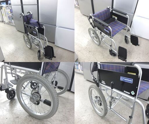 車いす 介助用 アルミ製 KAWAMURA KA302SB-R 折りたたみ 車椅子 背折れ
