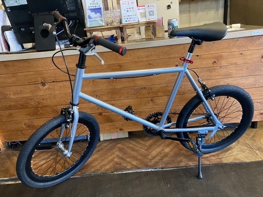 【美品！SALE！4月中防犯登録無料！前後チューブ・チェーン新品！】コースターブレーキ　シングルギア 20インチミニベロクロス　シルバー