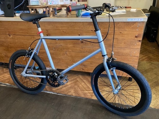 【美品！SALE！4月中防犯登録無料！前後チューブ・チェーン新品！】コースターブレーキ　シングルギア 20インチミニベロクロス　シルバー