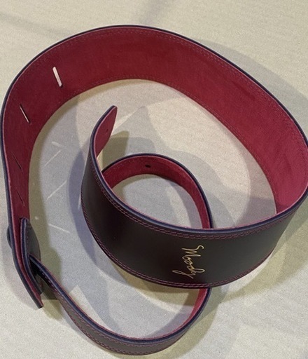 新品未使用 MOODY STRAPS Leather / Suede brown / red ギターストラップ ギター ストラップ