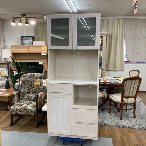 S285 ⭐ キッチンボード 食器棚 スリムタイプ 幅80cm USED