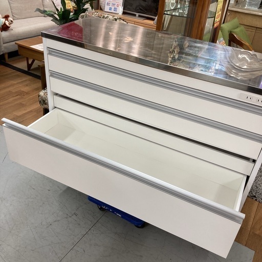 ジモティー限定価格！S772 ⭐ 山隆家具 ヤマタカ家具 ステンレスキッチンカウンター 幅118cm USED