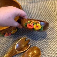 グアムで購入した 木のサラダボールの画像