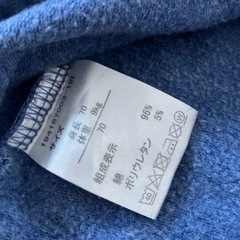 ブルー　オーバーオールロンパース　70の画像