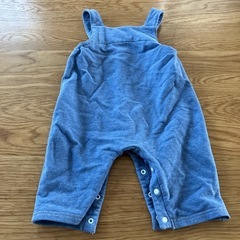 ブルー　オーバーオールロンパース　70の画像