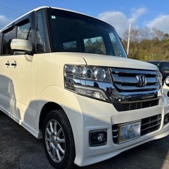H27年式 ホンダ NBOXカスタムGターボLパッケージ★総額27.8万円★半レザー BT音楽 フルセグTV ナビ バックカメラ CTBA 両側パワフラ 4WD ターボ 内外装機関良好！上位グレード おすすめ車両！の画像
